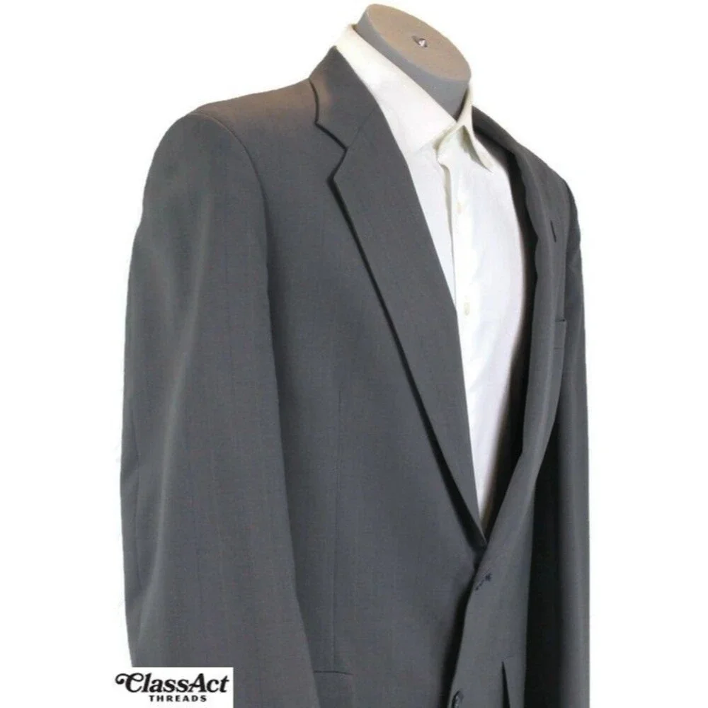 Kuppenheimer 2 Piece Suit Mens Gray Striped Wool 2 Btn 40L Pleated Fronts 36" W - Picture 5 of 9